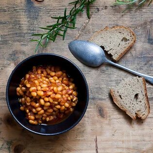 Gebackene Bohnen mit Apfel